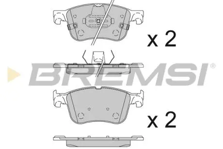 Фото гальмівні колодки пер. Ford Focus IV 18- (155.1х64.4х16.8) BREMSI BP3847 Гальмівні колодки пер. Ford Focus IV 18- (155.1х64.4х16.8) BREMSI BP3847