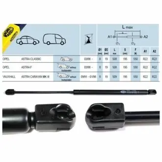 OPEL амортизатор багажника ASTRA 92-98 KOMBI MAGNETI MARELLI GS0155