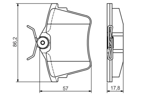 Комплект тормозных колодок, дисковый тормоз BOSCH 0986495090 (фото 1)