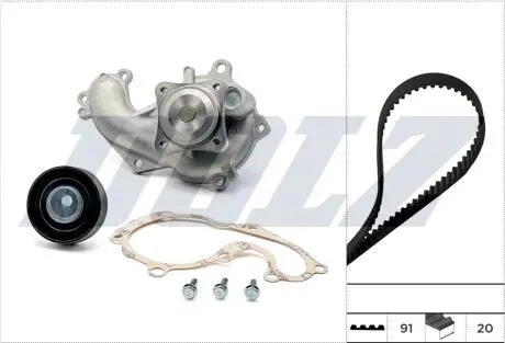 FORD К-т ГРМ (помпа + ремень + ролик) Focus 1.8 TDI 99- DOLZ KD123