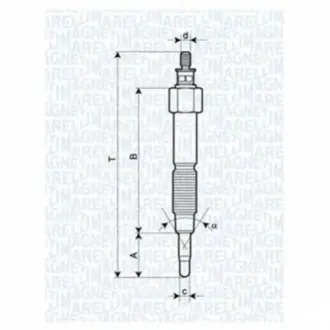 NISSAN свічка розжарювання Almera, Primera 2.0D/TD MAGNETI MARELLI UC63A