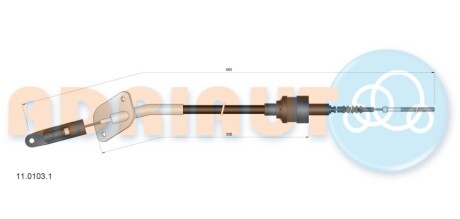 FIAT Трос сцепления Fiorino -DS 10/95- (690/235) ADRIAUTO 11.0103.1