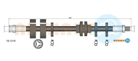 FIAT Шланг гальмівний передній Tipo,Tempra 1.4-1.6 ADRIAUTO 19.1219