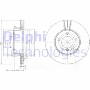 Гальмiвнi диски фарбованi Delphi BG3998C