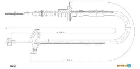 CHEVROLET Трос сцепления 845/580 мм MATIZ 0,8 05- ADRIAUTO 06.0105