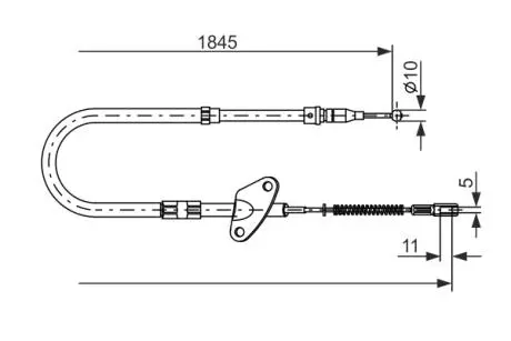 DB трос ручн.гальма лів.207-310 86-(нов.тип)1862мм BOSCH 1987477119