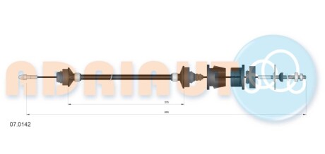 CITROEN трос зчеплення ZX 1,6-1,9 91- 657/369mm ADRIAUTO 07.0142 (фото 1)