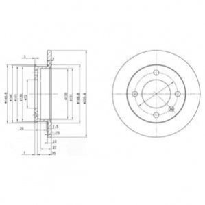 FORD диск гальмівний передній FIESTA 76-89 (221*10) Delphi BG2118