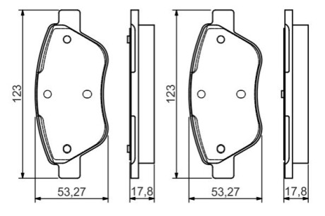 Комплект тормозных колодок, дисковый тормоз BOSCH 0986495102 (фото 1)