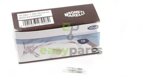 Автолампа T5 24V 1.2W W2x4.6d Standard 24V (без цоколя) (T5 1,2W 24V) MAGNETI MARELLI 003722100000