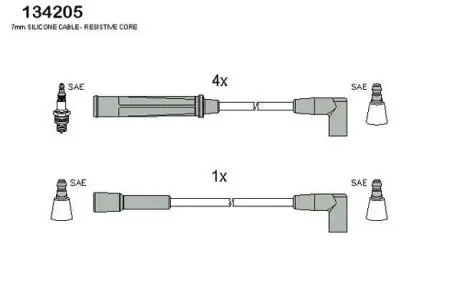 Комплект проводов зажигания HITACHI (HÜCO) 134205