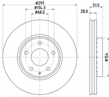 PRO MAZDA Гальмівний диск передн. Mazda 6 12-, CX-5 11- HELLA 8DD 355 126-981 (фото 1)