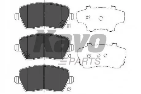 Колодки гальмівні (передні) Nissan Micra IV/V 10-/Note 13- KAVO PARTS KBP-8522