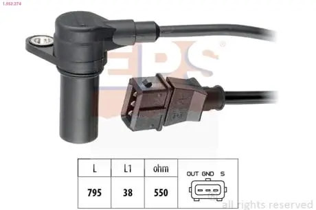 OPEL Датчик оборотов двигателя Vectra B 2.5V6 -00 EPS 1.953.274