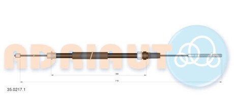 PEUGEOT трос ручного гальма задн. прав. 607 ADRIAUTO 35.0217.1