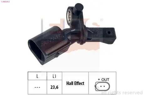 Датчик ABS VAG/Seat/Skoda 99- задн. левый EPS 1.960.012