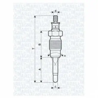 Свічка розжарювання Renault Clio,Megane 1.9D MAGNETI MARELLI 062900016304