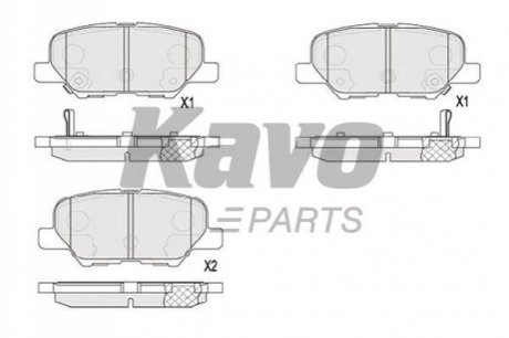 Колодки гальмівні (задні) Mitsubishi Outlander III/Mazda 6 12- (Akebono) KAVO PARTS KBP-5551 (фото 1)