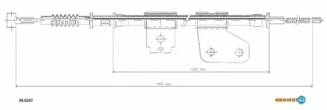 NISSAN трос ручного гальма прав. SUNNY 86- ADRIAUTO 28.0247