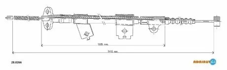 Фото nissan трос ручного гальма прав. sunny 1.4 ADRIAUTO 28.0266 NISSAN трос ручного гальма прав. SUNNY 1.4 ADRIAUTO 28.0266
