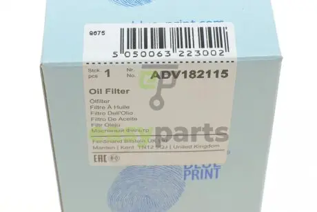 Фільтр масляний Audi A6/A7/A8 4.0 12-18 BLUE PRINT ADV182115