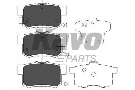 Колодки гальмівні (задні) Honda Accord IV/V/VI/Civic VI/VII/VIII 98- KAVO PARTS KBP-2009