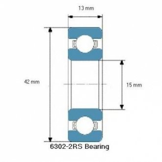 Підшипник генератора передній 15*42*13 CX 6302 2RS
