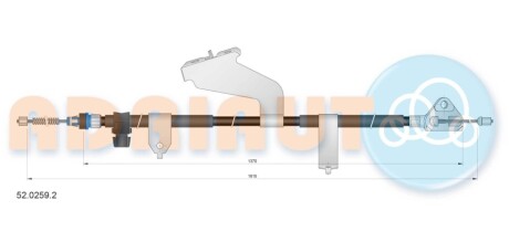 Трос тормозной TOYOTA Yaris R LH drum brake "1,0-1,4 "11>> ADRIAUTO 52.0259.2 (фото 1)