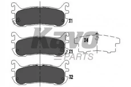 Комплект тормозных колодок, дисковый тормоз KAVO PARTS KBP-4539 (фото 1)