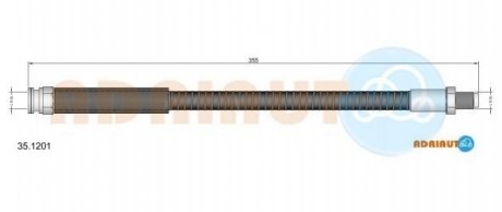 PEUGEOT шланг гальмівний передній 205 -90 ADRIAUTO 35.1201 (фото 1)