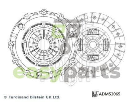 Комплект зчеплення Mazda 6 2.0/2.3 02-08 (d=226mm) (+вижимний) BLUE PRINT ADM53069