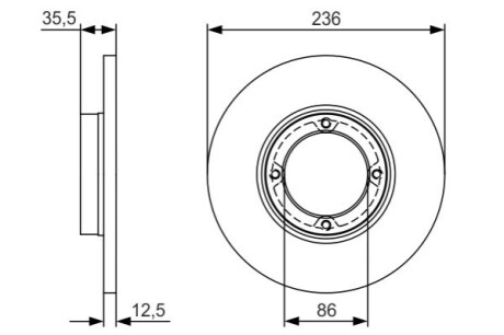 Тормозной диск BOSCH 0986479R81 (фото 1)