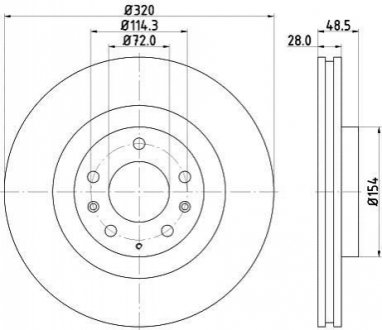Диск тормозной передний Mazda CX-7 07-/CX-9 07- HELLA 8DD 355 118-201 (фото 1)