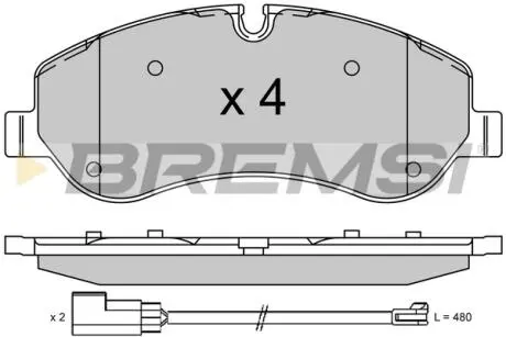 Гальмівні колодки пер. Transit (V348) 12- (RWD) BREMSI BP3525
