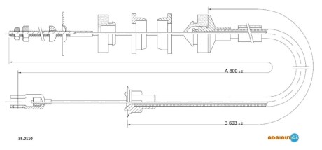 PEUGEOT Трос сцепления 309 1,1-1,3 85-88 ADRIAUTO 35.0110