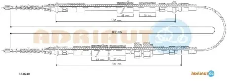 FORD трос ручного гальма ESCORT VAN 80- ADRIAUTO 13.0240 (фото 1)