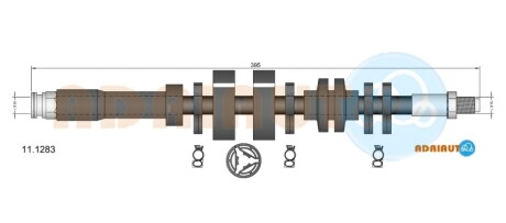 FIAT Шланг гальмівний пер. лев.Punto -99 ADRIAUTO 11.1283 (фото 1)