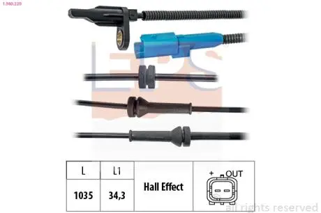 OPEL датчик ABS передн. прав./лів. Crossland 17- EPS 1.960.220