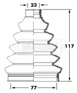Пильник привiдного валу к-т з хомутами, змазкою BORG & BECK BCB6068