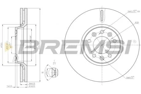 Тормозной диск перед. Scudo/Jumpy 07- (304x28) BREMSI CD7615V