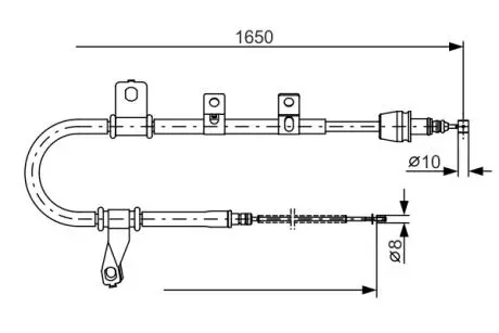 HYUNDAI трос ручн.гальма лів.Matrix 01- BOSCH 1987482074