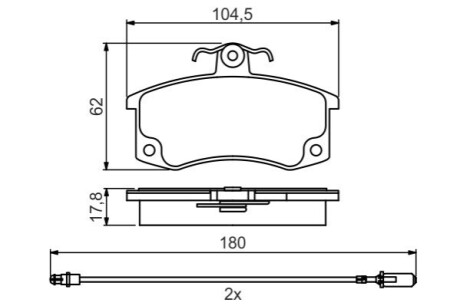 Гальмівні колодки VAZ 2108- (з датчиком) BOSCH 0986495360