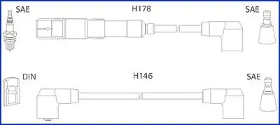HITACHI DB дріт запалювання W124 260 300 M103 HITACHI (HÜCO) 134756