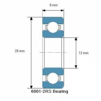 Підшипник генератора 1/C3 12*28*8 CX 6001 2RS