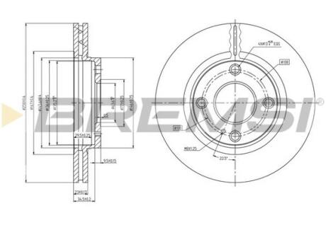 Тормозной диск перед. Fiesta VI 08- (258x23) BREMSI CD7740V