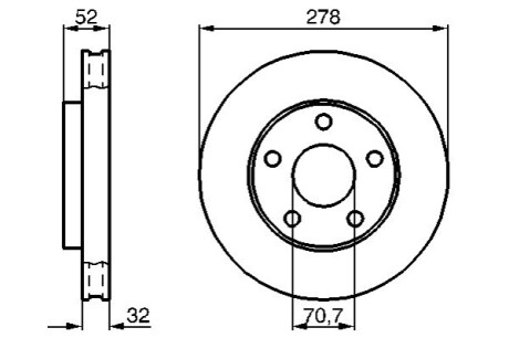 OPEL диск гальмівний передній SINTRA 97 BOSCH 0986478486