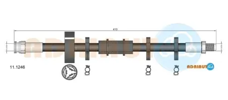 FIAT Шланг тормозной пер. Uno 83-92 ADRIAUTO 11.1246