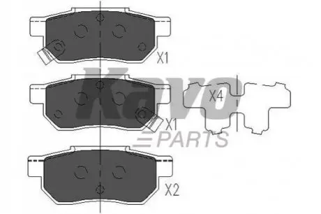Гальмівні колодки зад. Civic -01/Jazz 02- KAVO PARTS KBP-2007