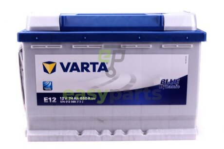 Акумуляторна батарея 74Ah/680A (278x175x190/+L/B13) Blue Dynamic E12 VARTA 574013068 3132