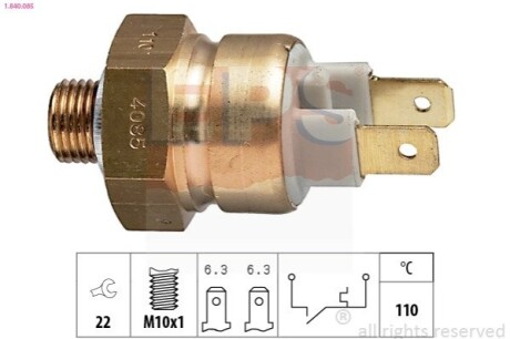 AUDI датчик температури води 80,100 88- EPS 1.840.085